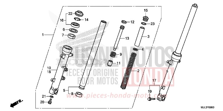 GABEL, VORNE von NC750X "Meca" GRAPHITE BLACK (NHB01) von 2014